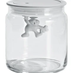 Alessi Gianni a Little Man Holding on Tight Voorraadpot AMDR04 W, 0,7L wit