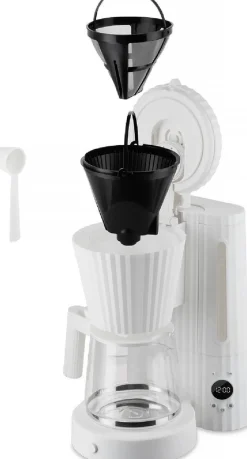Alessi Plissé Filterkoffiemachine, 1,5L wit