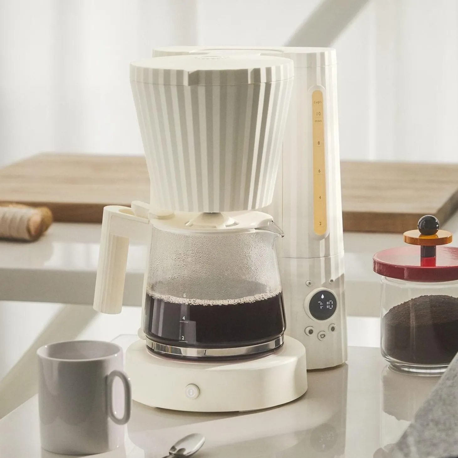 Alessi Plissé Filterkoffiemachine, 1,5L wit