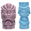 Bar Bespoke Tiki Mugs, blauw/paars set van 2