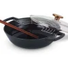 Beka Nori Wok met Rooster en Glasdeksel, 30cm gietijzer