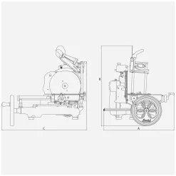 Berkel Volano B3 Flower Flywheel Snijmachine met Onderstel, 30cm rood