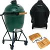 Big Green Egg Large Houtskoolbarbecue met IntEGGrated Nest, Handler, Acacia EGG Mates en Hoes