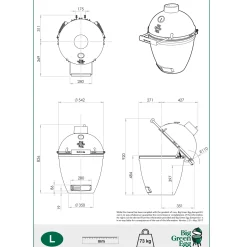 Big Green Egg Large Houtskoolbarbecue met IntEGGrated Nest, Handler, Acacia EGG Mates en Hoes