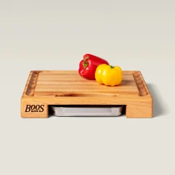 Boos Blocks Prepmaster Snijplank met Sapgeul en Opvangbak, 38x35x6cm esdoornhout