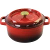 Braadpan Gietijzer, 24cm rood