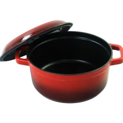 Braadpan Gietijzer, 24cm rood