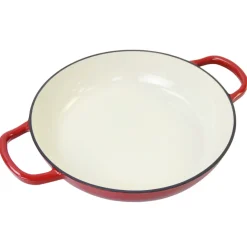 Braadpan Laag Gietijzer, 31cm rood