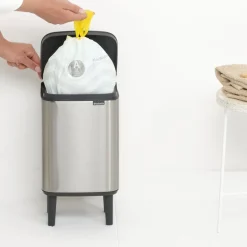 Brabantia Bo Hi Afvalemmer, 4L mat staal