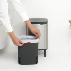 Brabantia Bo Hi Afvalemmer, 7L mat staal