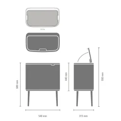 Brabantia Bo Touch Bin Afvalemmer, 36L RVS