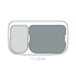 Brabantia Bo Touch Bin Afvalemmer, 11+23L betongrijs