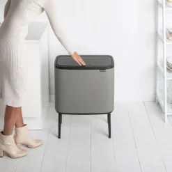 Brabantia Bo Touch Bin Afvalemmer, 11+23L betongrijs