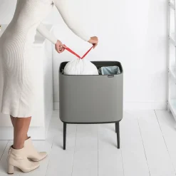 Brabantia Bo Touch Bin Afvalemmer, 11+23L betongrijs