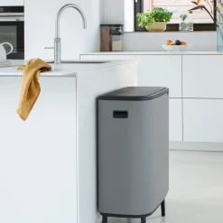 Brabantia Bo Touch Bin Hi Afvalemmer, 2x30L betongrijs