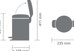 Brabantia NewIcon Pedaalemmer, 3L matt steel