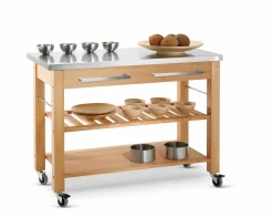 Butler Keukentrolley M-1200, hout/rvs