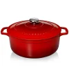 Chasseur Braadpan Gietijzer, 24cm rood