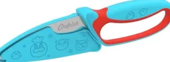 Chefclub Kids Kindermes met Vingerbeschermer, blauw/rood