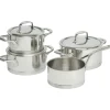 Demeyere Atlantis 7 Pannenset met Steelpan en RVS Deksels, 4-delig