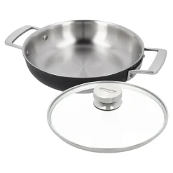Demeyere Black 5 koekenpan + glasdeksel, 24cm
