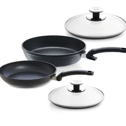 Fissler Adamant Koekenpannenset met Glasdeksels, Comfort 28cm + Classic 24cm