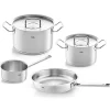 Fissler Original-Profi Collection Pannenset met Steelpan, Koekenpan en RVS Deksels, 4-delig