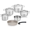 Fissler Pure Collection Pannenset met Steelpan, Ceratal Koekenpan en RVS Deksels, 6-delig