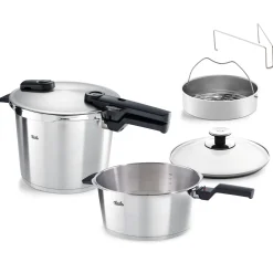 Fissler Vitaquick Premium Snelkookset met Glasdeksel en Inzet, 3,5L / 6L