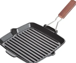 Fontignac Grillpan met Inklapbare Steel, 24x24cm gietijzer