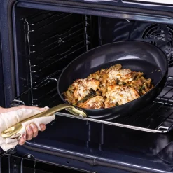 Greenpan Craft Koekenpannenset met Gouden Steel, 20+28cm zwart