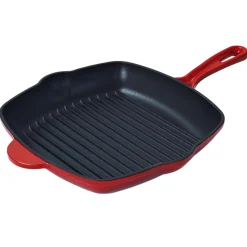 Grillpan Gietijzer, 26x26cm rood