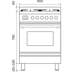 ILVE Professional Plus Inductiefornuis PI064WE3/SS, 60cm RVS