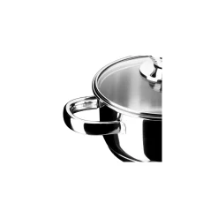 Inoxibar Ecco Lage Kookpan met Glasdeksel, 14cm