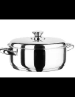 Inoxibar Ecco Lage Kookpan met RVS deksel, 14cm
