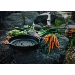 Kockums Jernverk Grillpan met Perforatie, 24cm carbonstaal