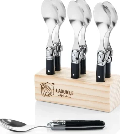 Laguiole Style de Vie Premium Line Koffielepels, 6-delig zwart