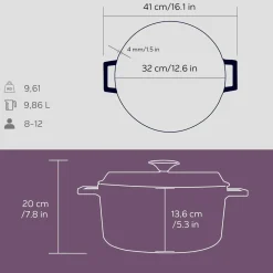 LAVA Premium Braadpan, 28cm paars