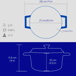 LAVA Premium Braadpan, 20cm blauw