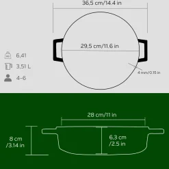 LAVA Premium Braadpan Laag, 28cm groen