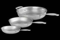Le Creuset Classic 3-Ply RVS Koekenpannenset, 20+24+28cm