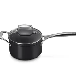 Le Creuset Essential Non-Stick Ceramic Steelpan met Glasdeksel, 16cm