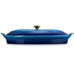 Le Creuset Heritage Ovenschaal met Deksel Vis, 1,6L azure