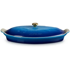 Le Creuset Heritage Ovenschaal met Deksel Vis, 1,6L azure