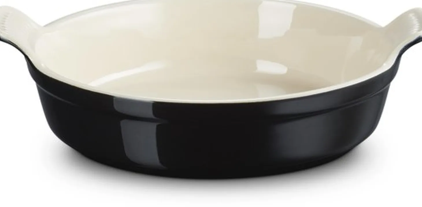 Le Creuset Heritage Ovenschaal Rond, 24cm ebbenzwart