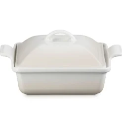 Le Creuset Heritage Ovenschaal met Deksel Vierkant, 23cm meringue