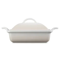 Le Creuset Heritage Ovenschaal met Deksel Vierkant, 23cm meringue