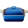 Le Creuset Heritage Ovenschaal met Deksel Vierkant, 23cm azure
