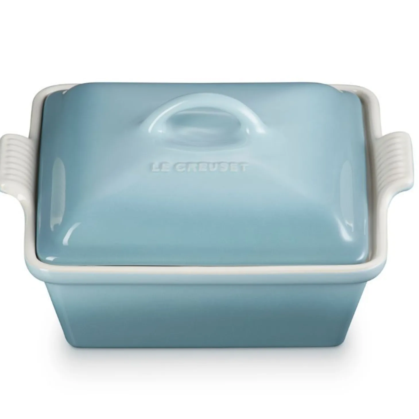 Le Creuset Heritage Ovenschaal met Deksel Vierkant, 23cm sea salt