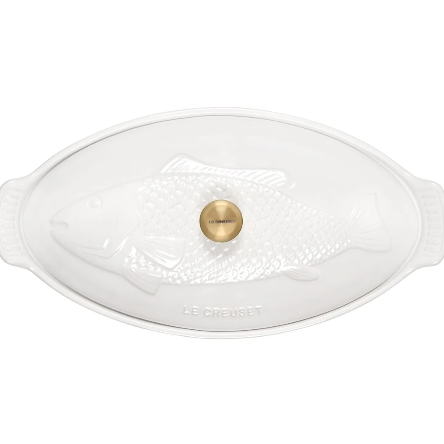 Le Creuset Heritage Ovenschaal met Deksel Vis, 1,6L wit